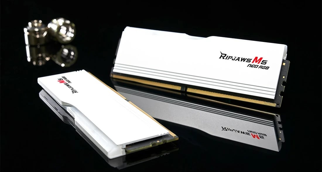 RAM Memorje G.Skill Ripjaws M5 Neo RGB 64GB (2x32GB) 6000MHz bardhë