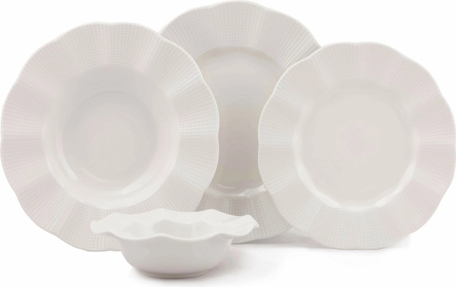 Set enësh për drekë (24 copë), Hermia, MLN24Y2740694, ngjyrë krem