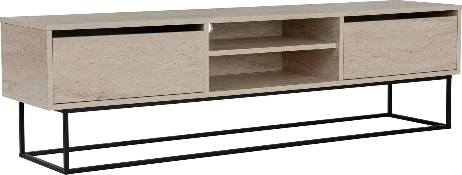 Komodë TV Hanah Home Escape 180, ngjyrë e zezë, travertin