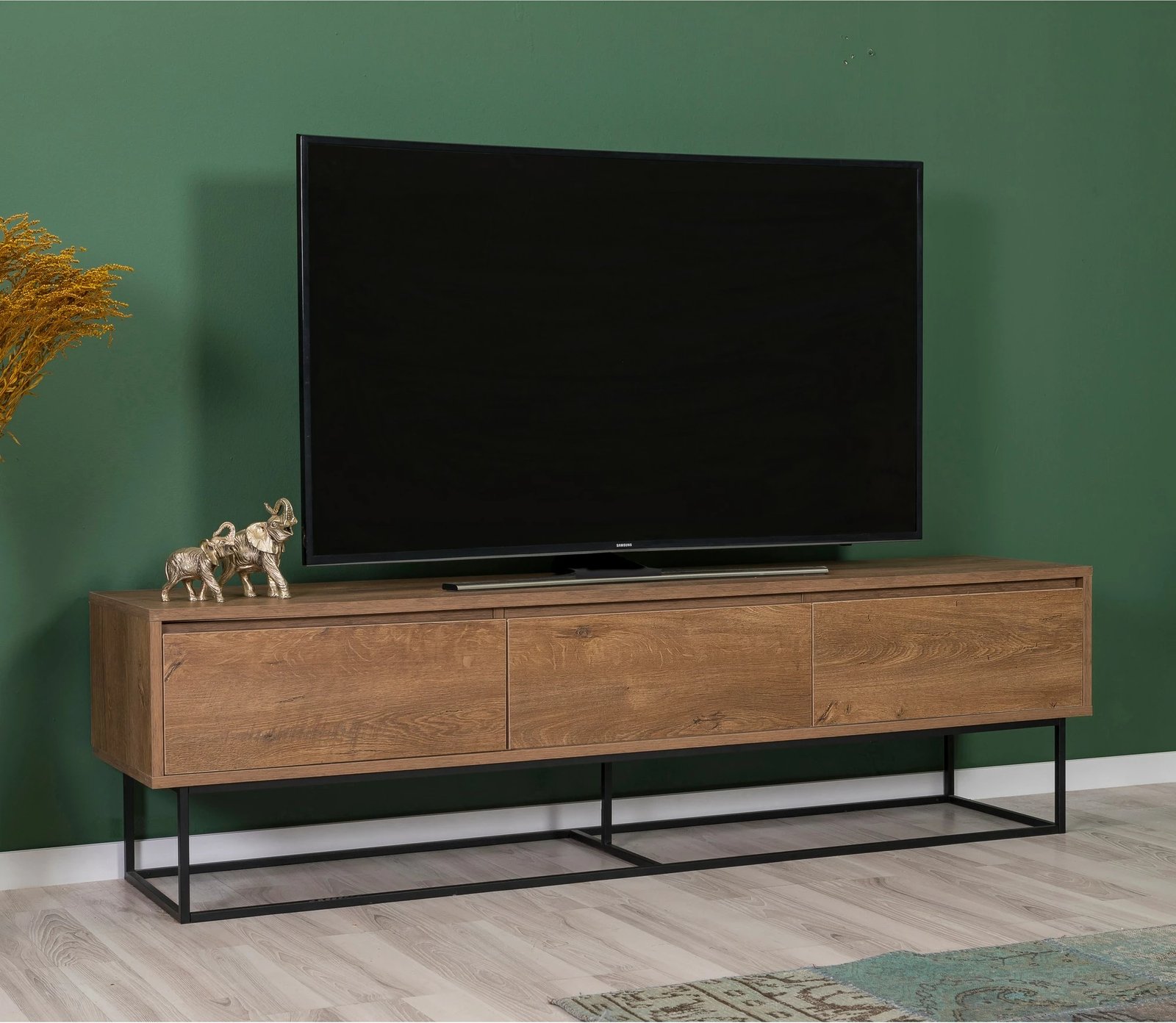 Set mobiljesh për dhomë dite Skye Decor, Laxus Takım 19, ngjyrë arre dhe e zezë