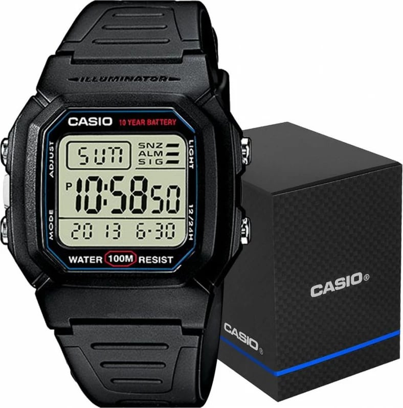 Orë dore për meshkuj CASIO, e zezë