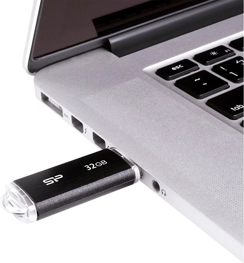 USB-stick Silicon Power U02 32GB, USB2.0, plastik, zi