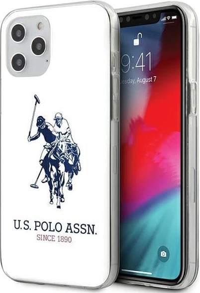 Mbështjellës U.S. Polo Assn. USHCP12LTPUHRWH për iPhone 12 Pro Max, Shiny Big Logo, Bardhë