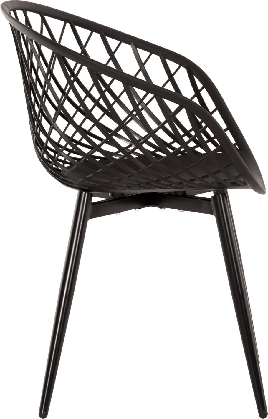 Karrige ARIADNE FH8001.22 polipropileni e zezë - këmbë metali të zeza 63x56x80Hcm., set prej 4 copësh