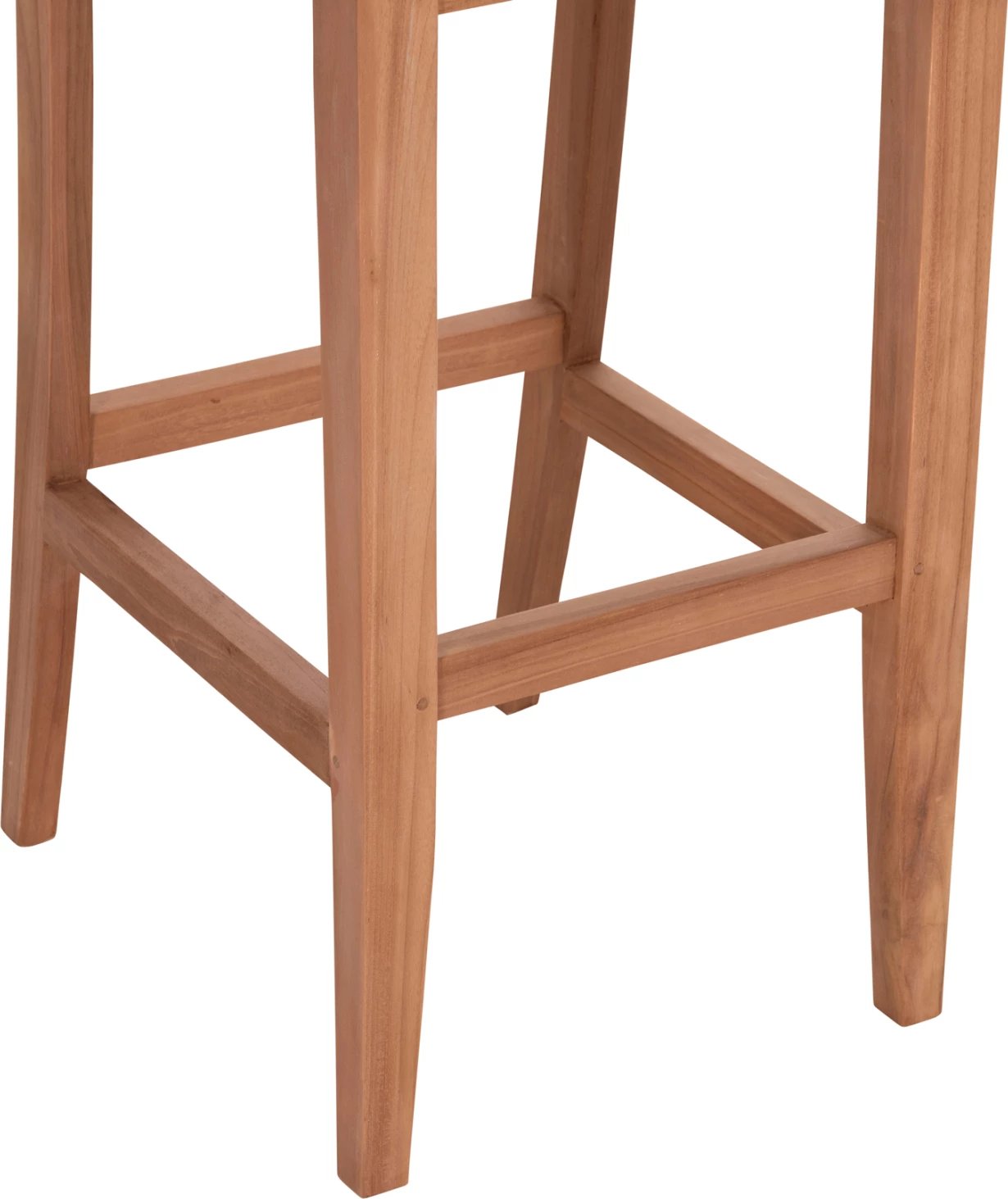 Karrige për bar me shpinore PAIPER, dru tik natyral, 40x49.5x114cm