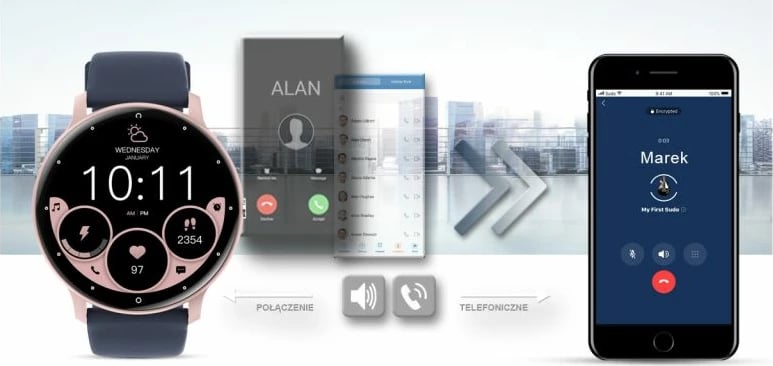 Smartwatch Gravity për femra, rozë dhe kaltër