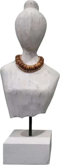 Busti Kasma II Inart dru mango-metal bardhë 18x12x43cm