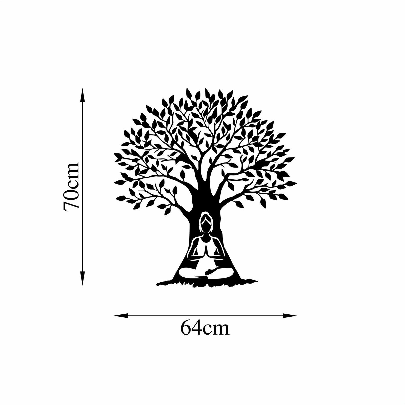 Aksesor dekorativ metalik për mur, Wallity, Yoga 4