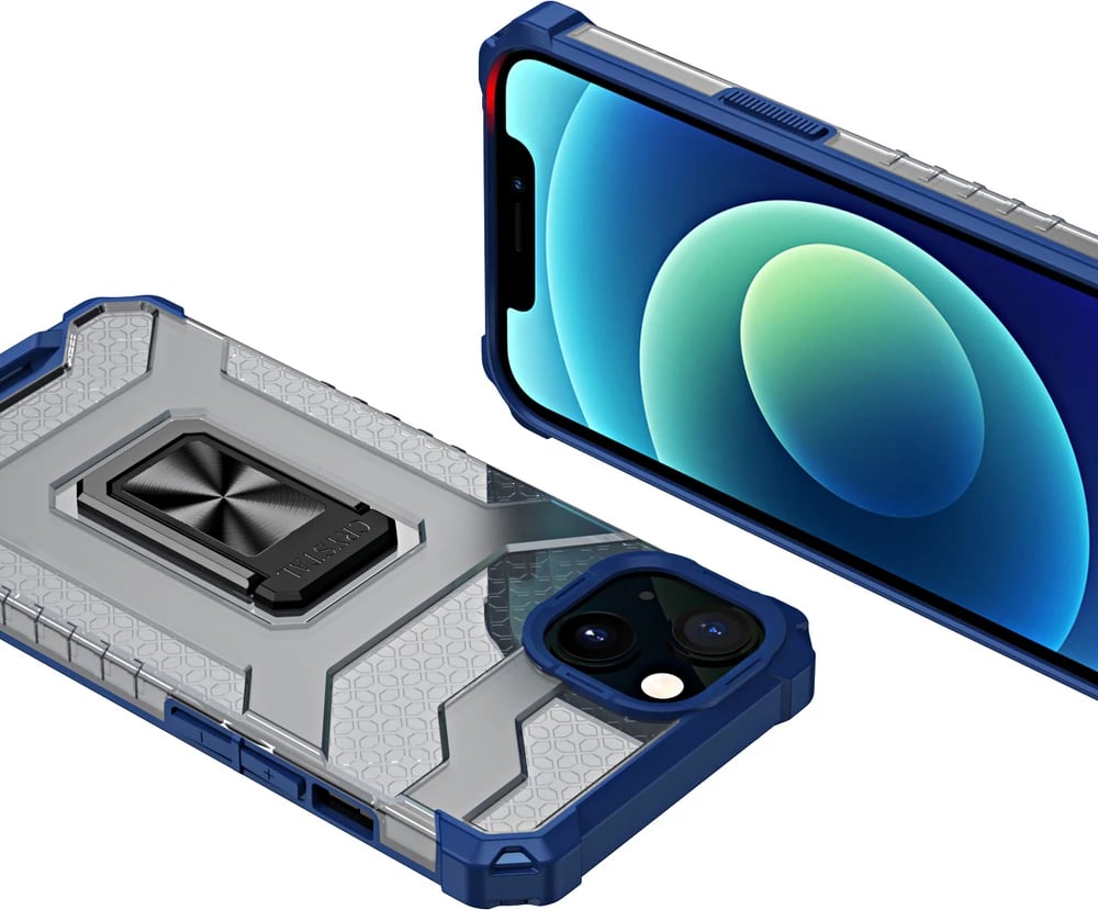 Mbështjellës Hurtel Crystal Ring Case me këmbalec për iPhone 12 mini, Blu