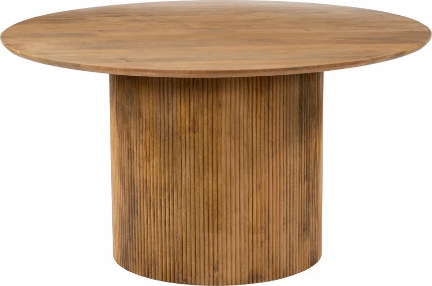 Tavolinë organike, ngjyrë arre, 140x140x76