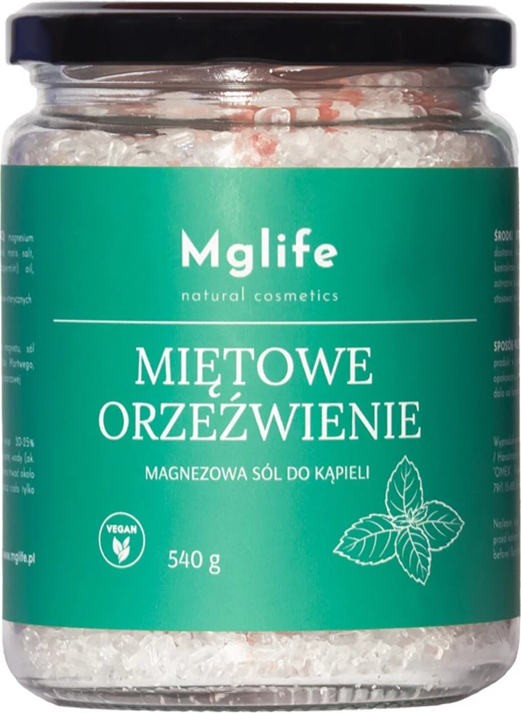 Kripë për banjë uniseks Mglife Mint Refreshment Magnesium, 540g Kripë për banjë uniseks Mglife Mint Refreshment Magnesium, 540g