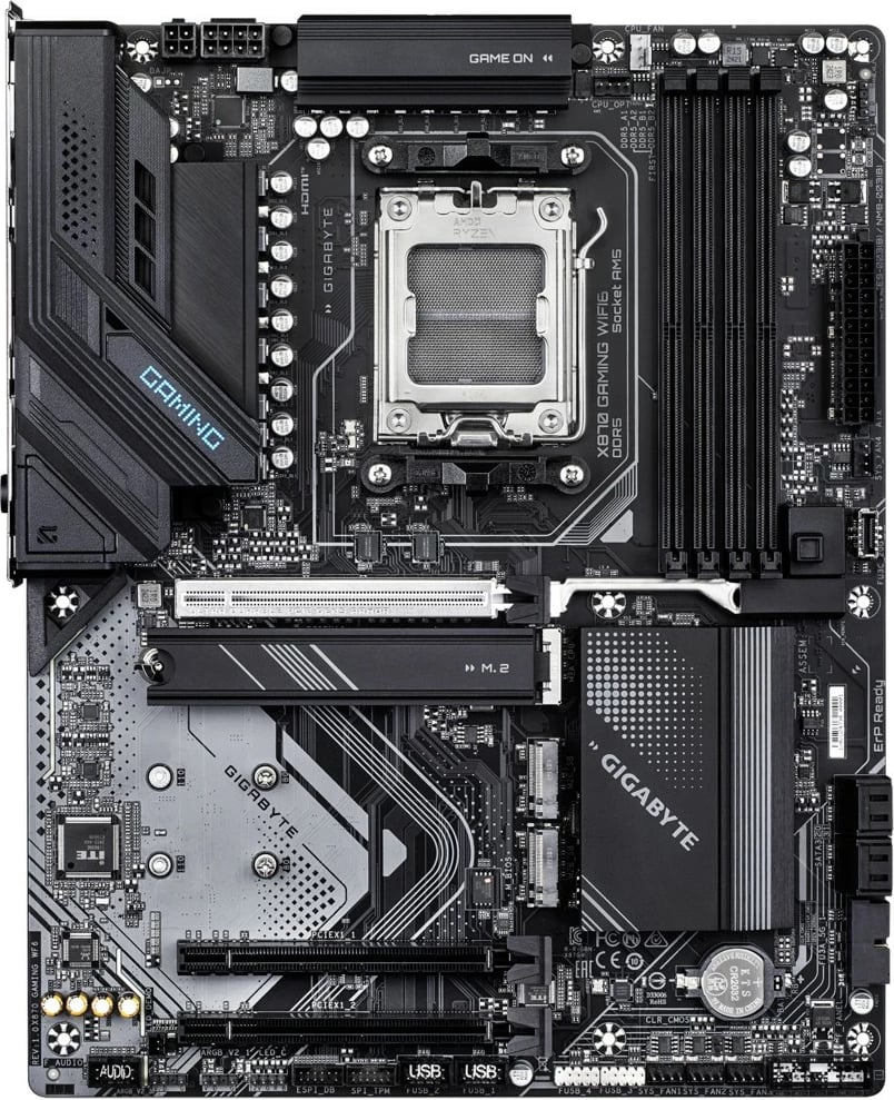 Pllakë amë Gigabyte X870 GAMING WIFI6, Socket AM5, ATX, 4 DDR5, HDMI/USB-C, WiFi6, e zezë
