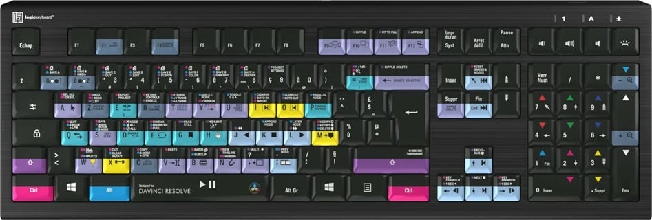 Tastierë LogicKeyboard Astra 2 DaVinci Resolve FR për PC