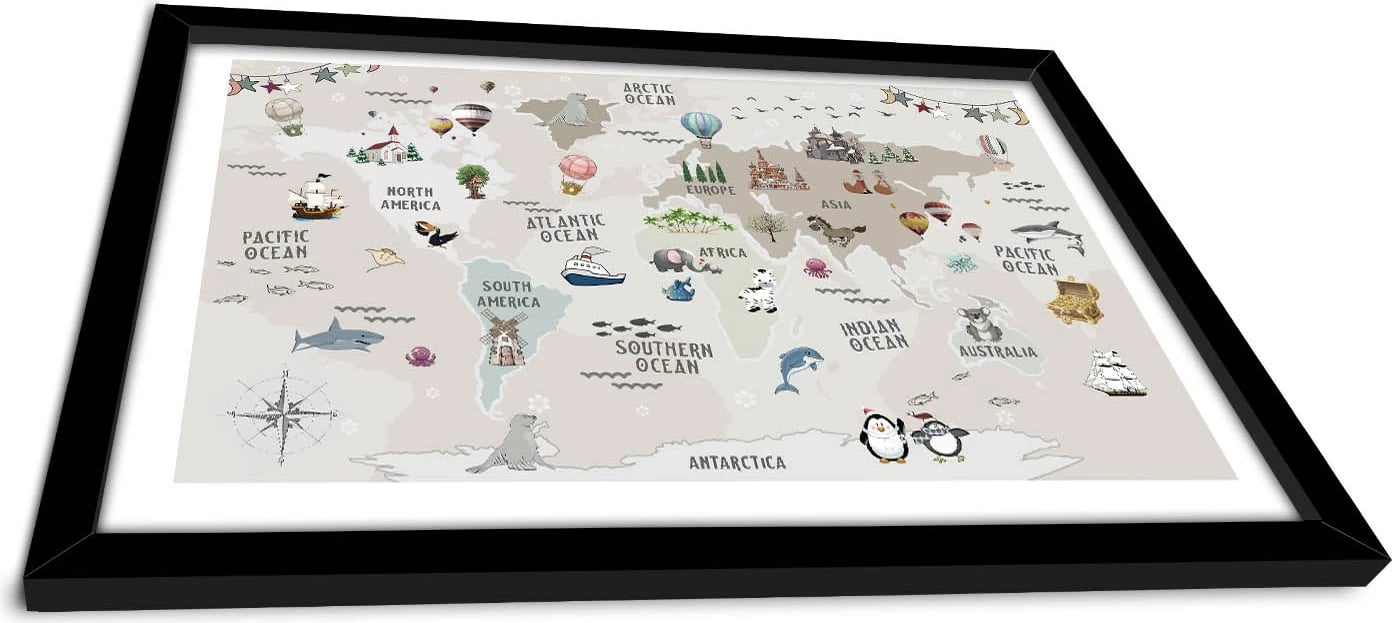 Pikturë dekorative me kornizë MDF, shumëngjyrëshe, Wallity 3853SCT-005, 38x53cm