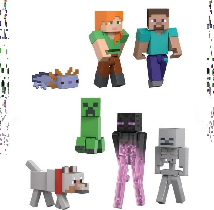 Set figurina Minecraft World Builders, Mattel JFG66, 7 copë