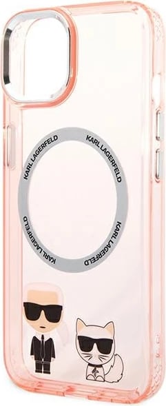 Mbështjellës Karl Lagerfeld KLHMP14MHKCP për iPhone 14 Plus 6.7", hardcase, MagSafe, rozë