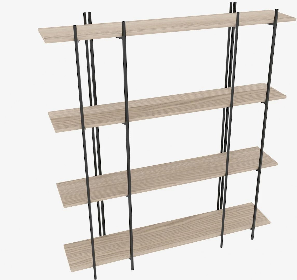 Raft librash Skye Decor, ngjyrë lisi dhe e zezë