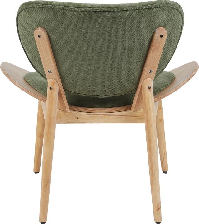 Fotel Udalle, dru natyral, material ngjyrë ulliri, 77x70x81cm