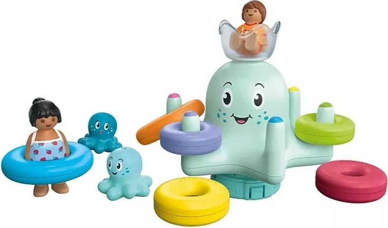 set lojërash uji, Playmobil Junior Aqua 71438 Colorful Octopus, 17 pjesë, për banjë, shumëngjyrësh