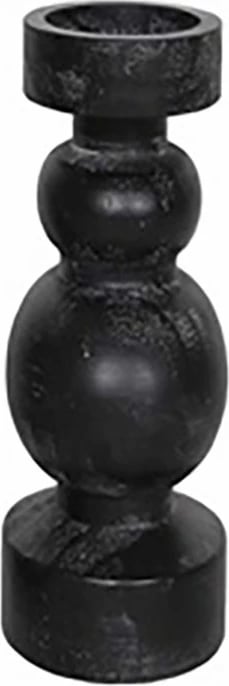 Mbajtëse qirinjsh Pierre, dru, e zezë, 13x13x20 cm