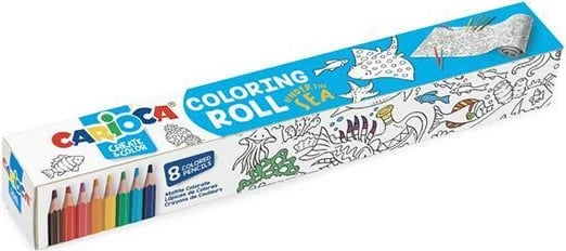 Letër ngjitëse Carioca me dizajne deti, për fëmijë, 198x30cm, me 8 lapsa me ngjyra