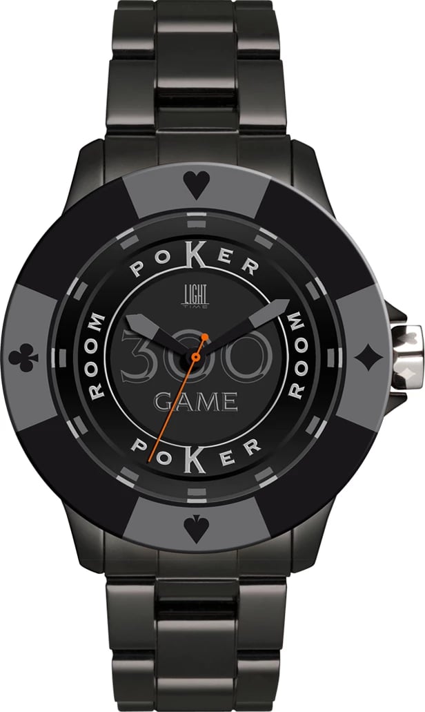 Orë dore për meshkuj LIGHT TIME Poker, e zezë