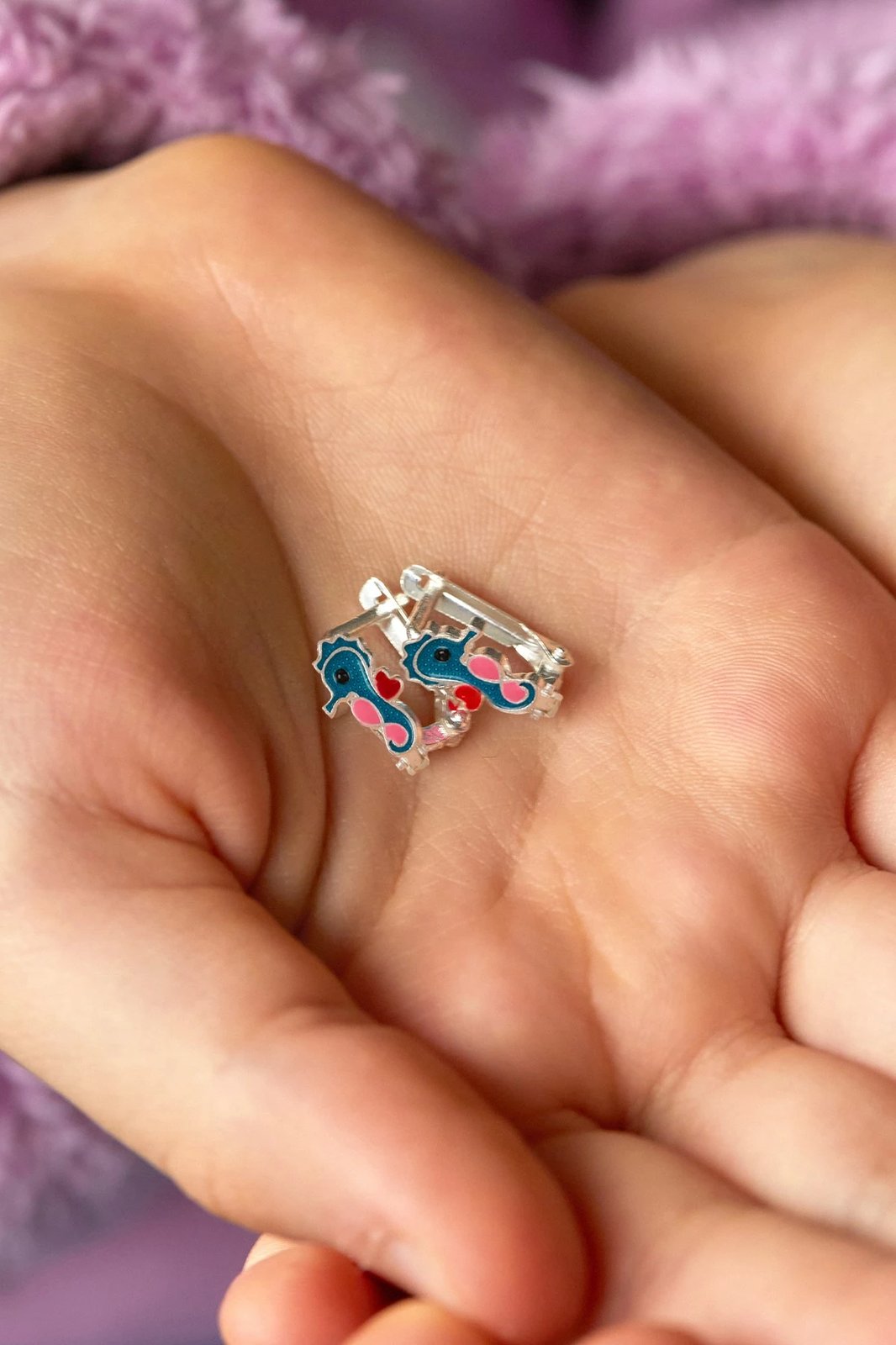 Vathë argjendi Elika, ngjyrë kaltër, rozë, argjend, ELKMD50512