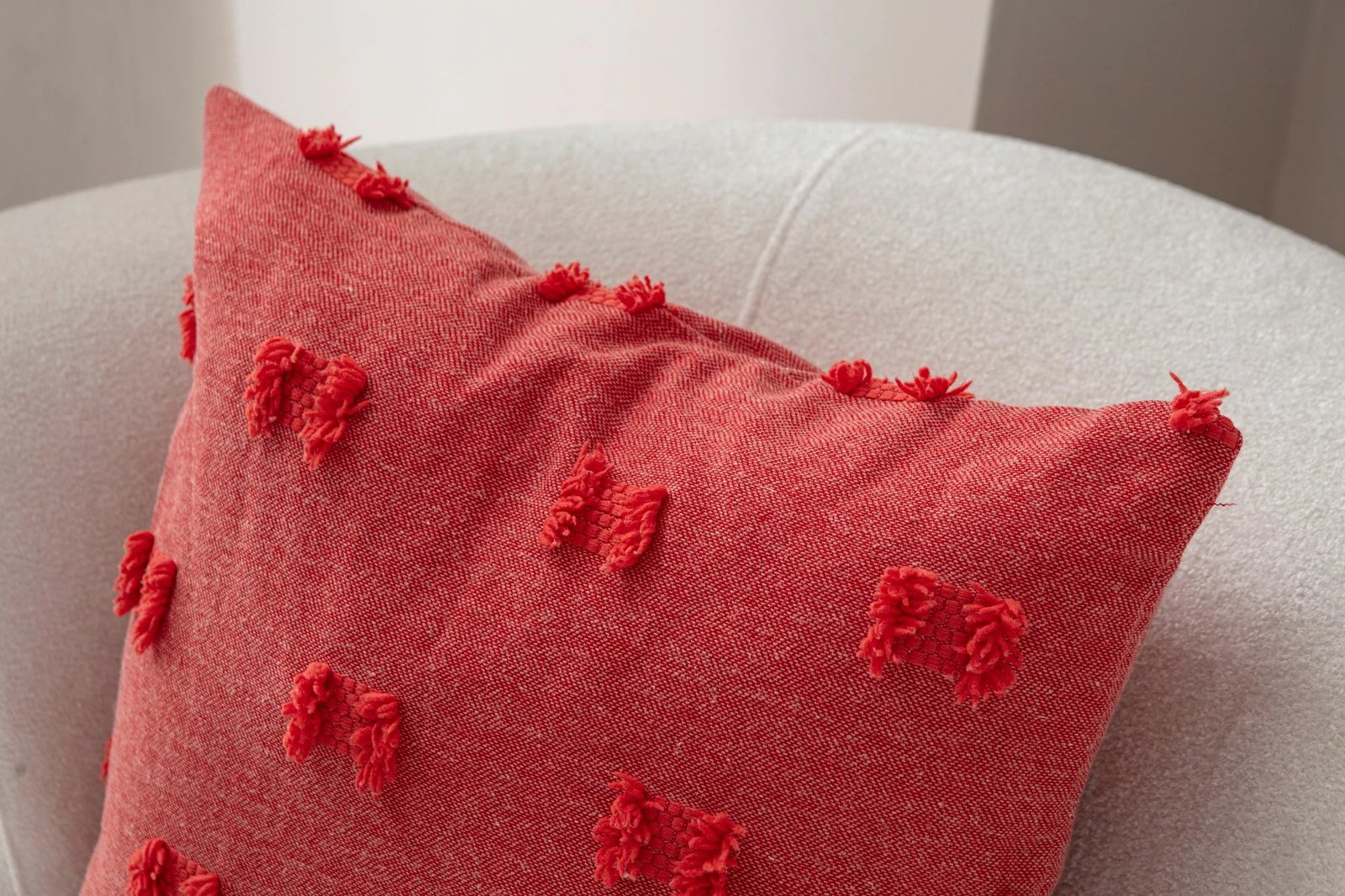 Jastëk dekorativ, mbulesë, ngjyrë e kuqe, Evila Originals, 43x43cm