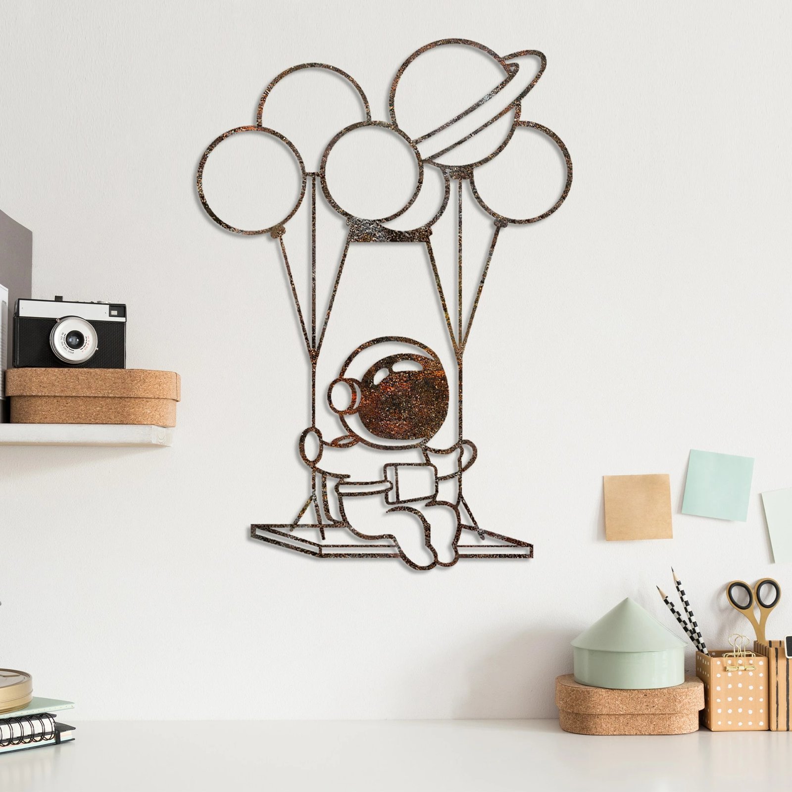 Aksesor dekorativ metalik për mur Wallity, Rusty Astro 1