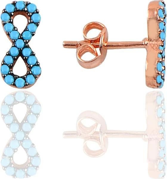 Vathë argjendi Jumeon, ngjyrë rozë ari dhe turkuaz, 10121TURKUAZ