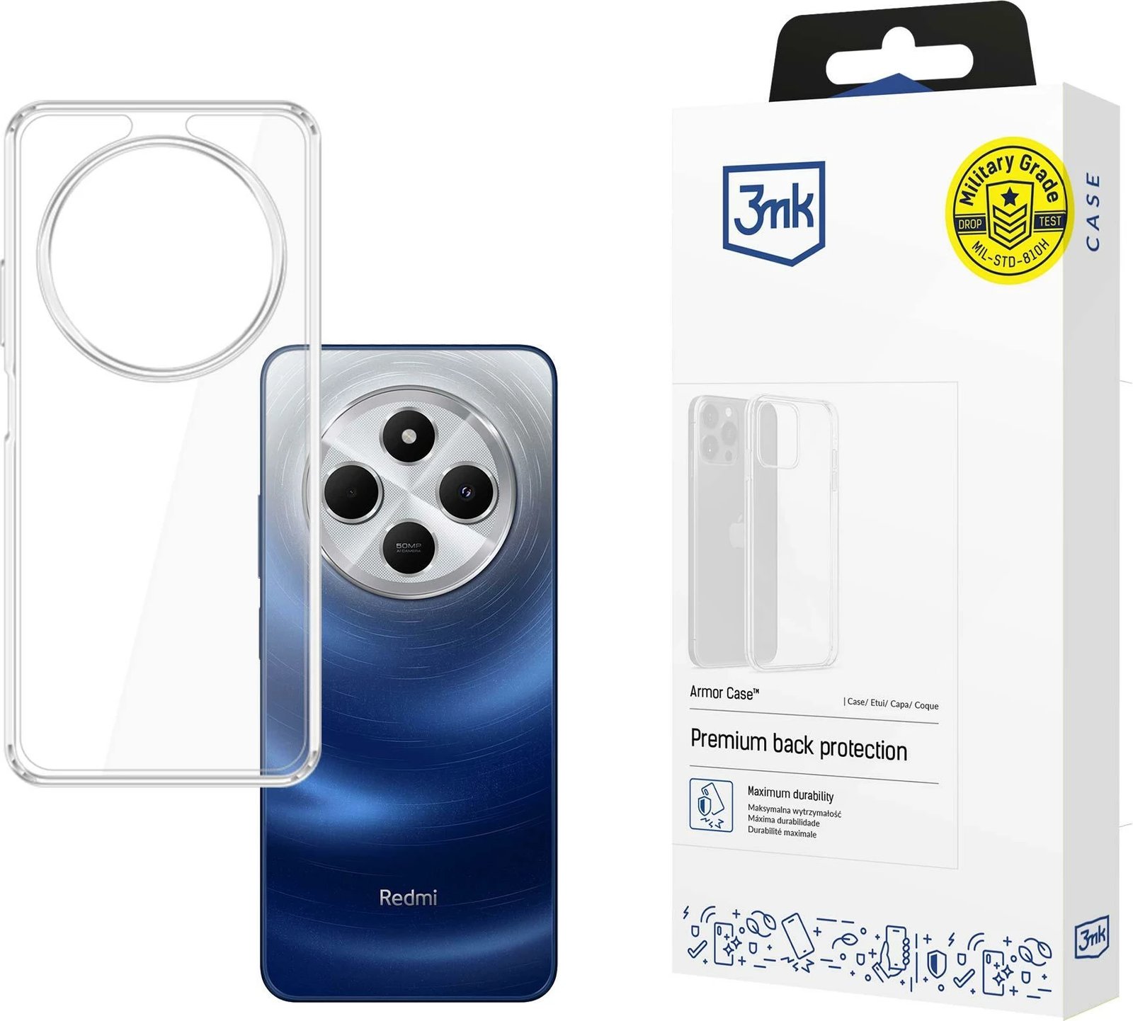 Mbështjellës 3mk Armor Case për Xiaomi Redmi 14C, transparent