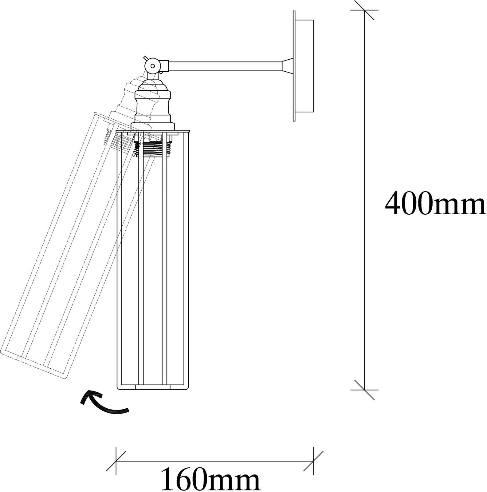 Llambë muri Opviq, Zumra - 705-A, ngjyrë e zezë Llambë muri Opviq, Zumra - 705-A, ngjyrë e zezë