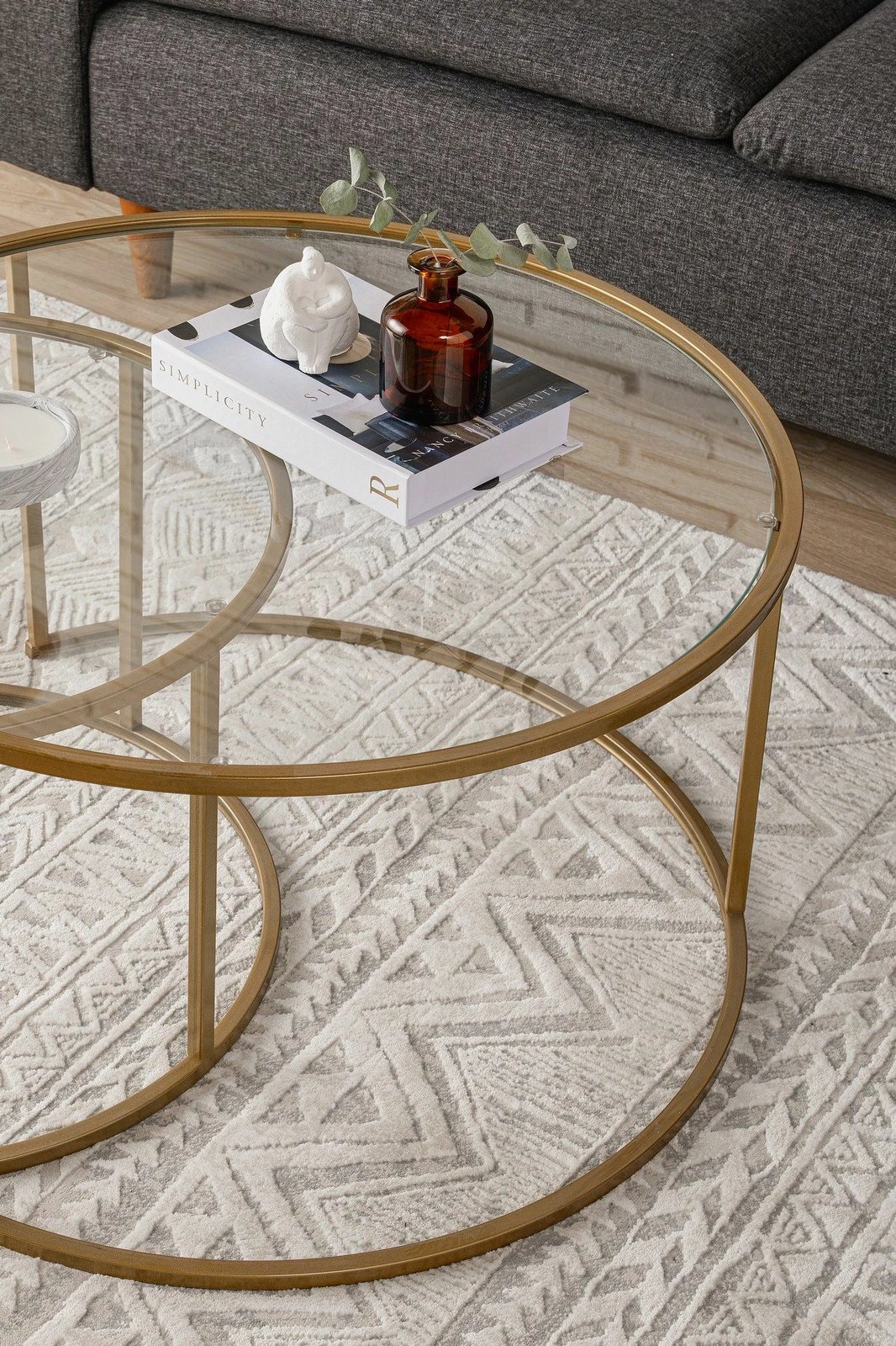 Tavolinë kafeje Hanah Home, Belarus 80, ari, transparente