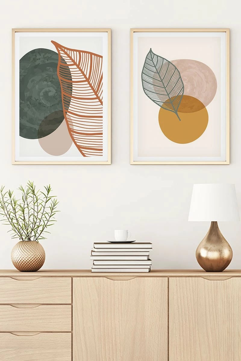 Pikturë dekorative me kornizë MDF (2 copë), Wallity, Huhu47, 30x40cm