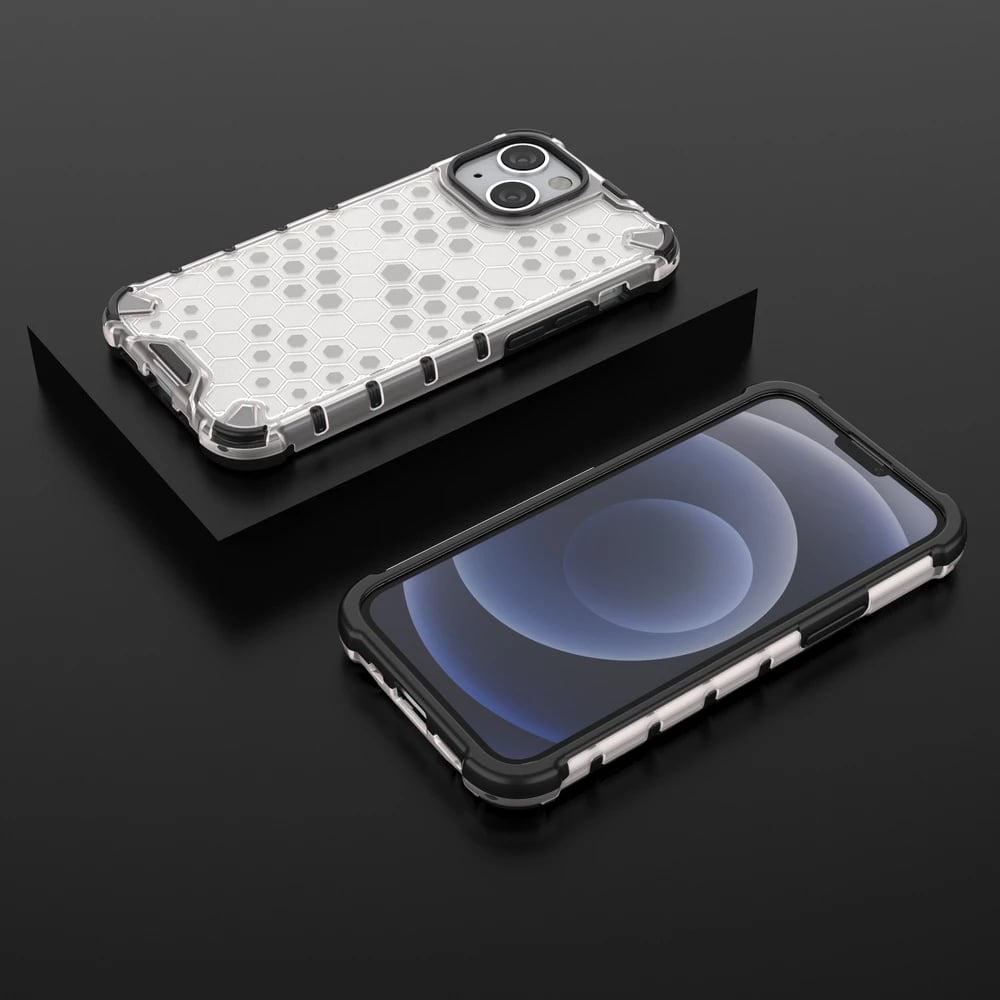Mbështjellës Hurtel Honeycomb për iPhone 13 mini, transparent