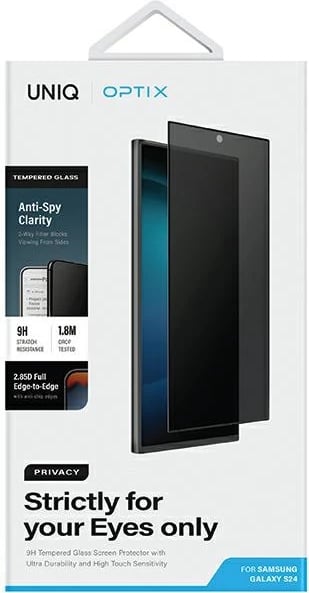 Xham mbrojtës privatësie UNIQ Optix për Samsung Galaxy S24 me aplikator