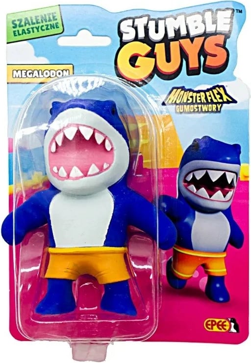 Figurë aksioni Epee Gumostwory Stumble Guys Megalodon, lodër prej gome, blu/portokalli