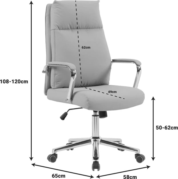 Karrige menaxheri për zyre, ngjyrë kapuçino, Siquel, lëkurë artificiale