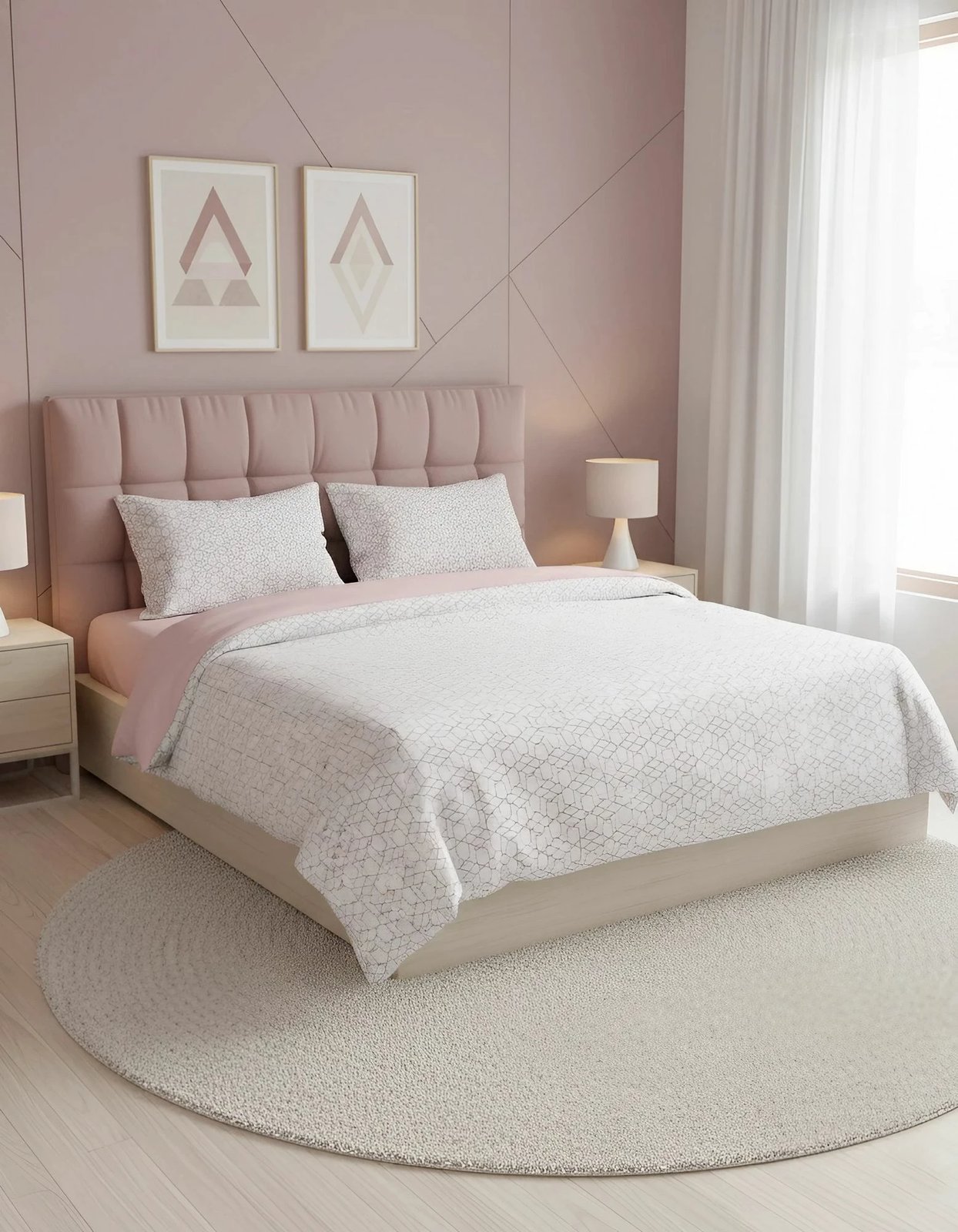 Set mbulesë për jorgan Super King, ngjyrë rozë, L'Essentiel Linge de Maison, Best Kombin