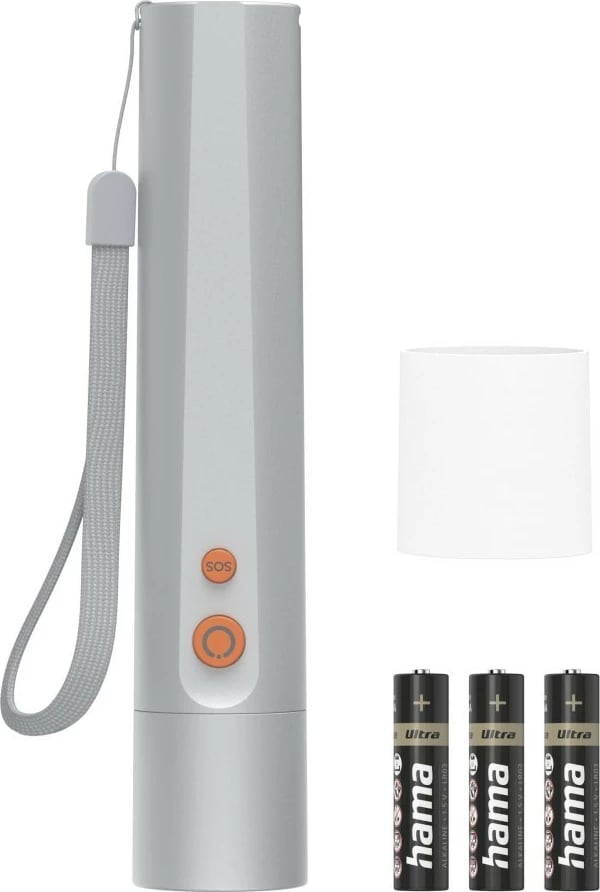 Elektrik dore LED, Hama, FL250 (228602), 250 lm, rreze 65 m, 4 modalitete me difuzer, argjendtë