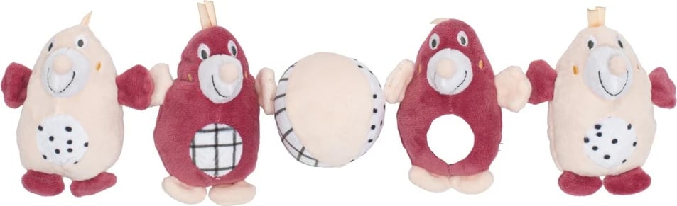 Karusel për krevat bebe, Baby Mix, Moles, me lodra pelushi dhe melodi, rozë