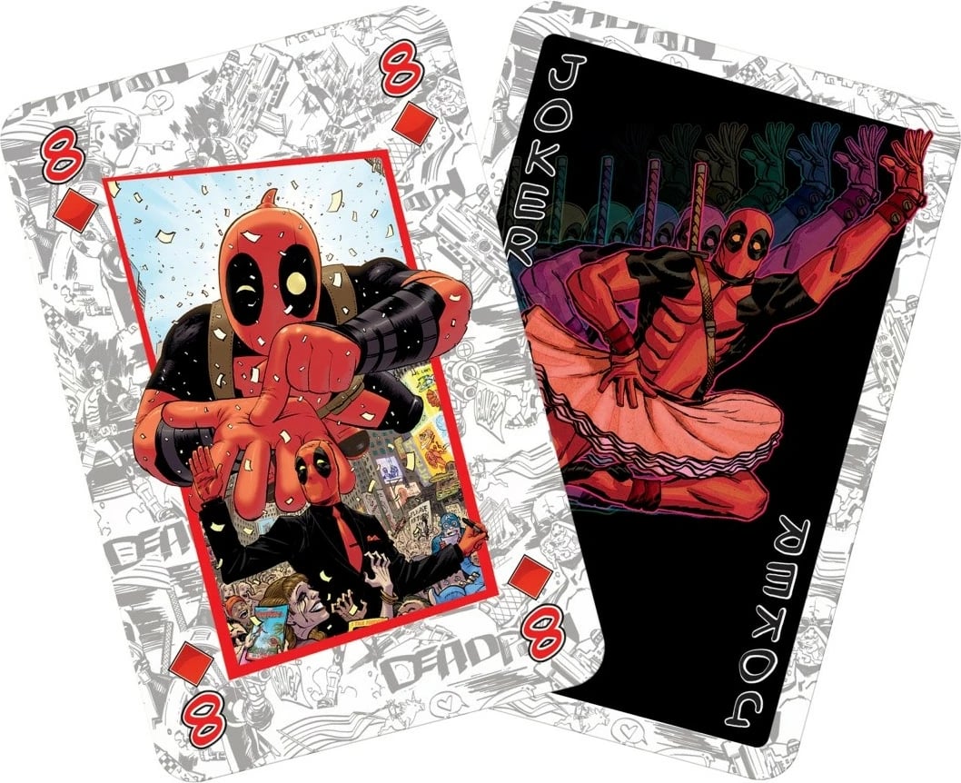 Letra loje Waddingtons Deadpool, 52+2, tematikë Marvel, kuqe