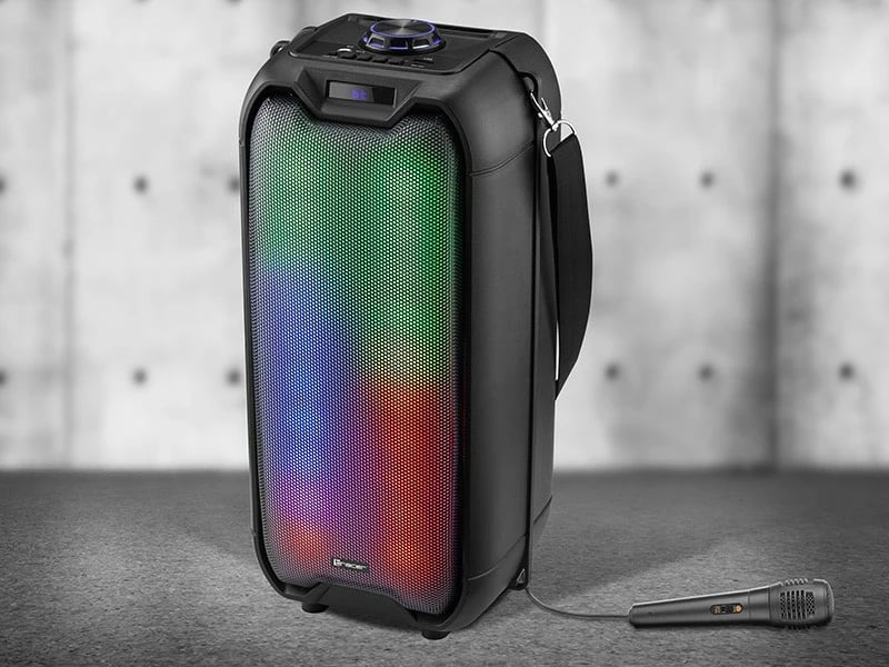 Altoparlant portabil Tracer Tower LED TWS me Bluetooth, 16W, me mikrofon, i zi
