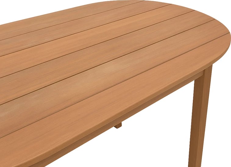 Tavolinë Skyl, dru tik, ngjyrë natyrale, 190x90x75cm