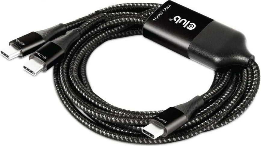 Kabllo USB Type-C Club3D 1.83m, 100W, e zezë