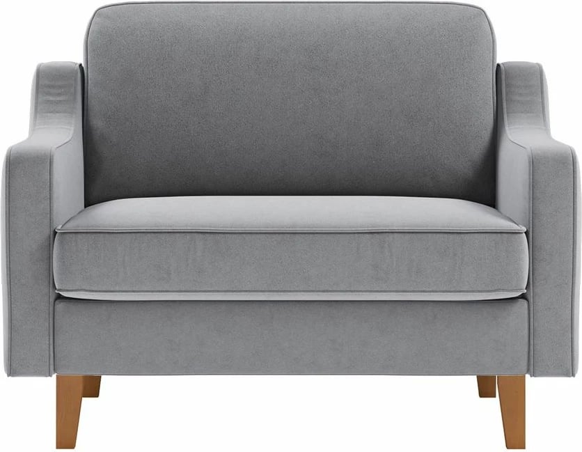 Divan Robin për dy persona, ngjyrë gri mjegull, këmbë druri arre