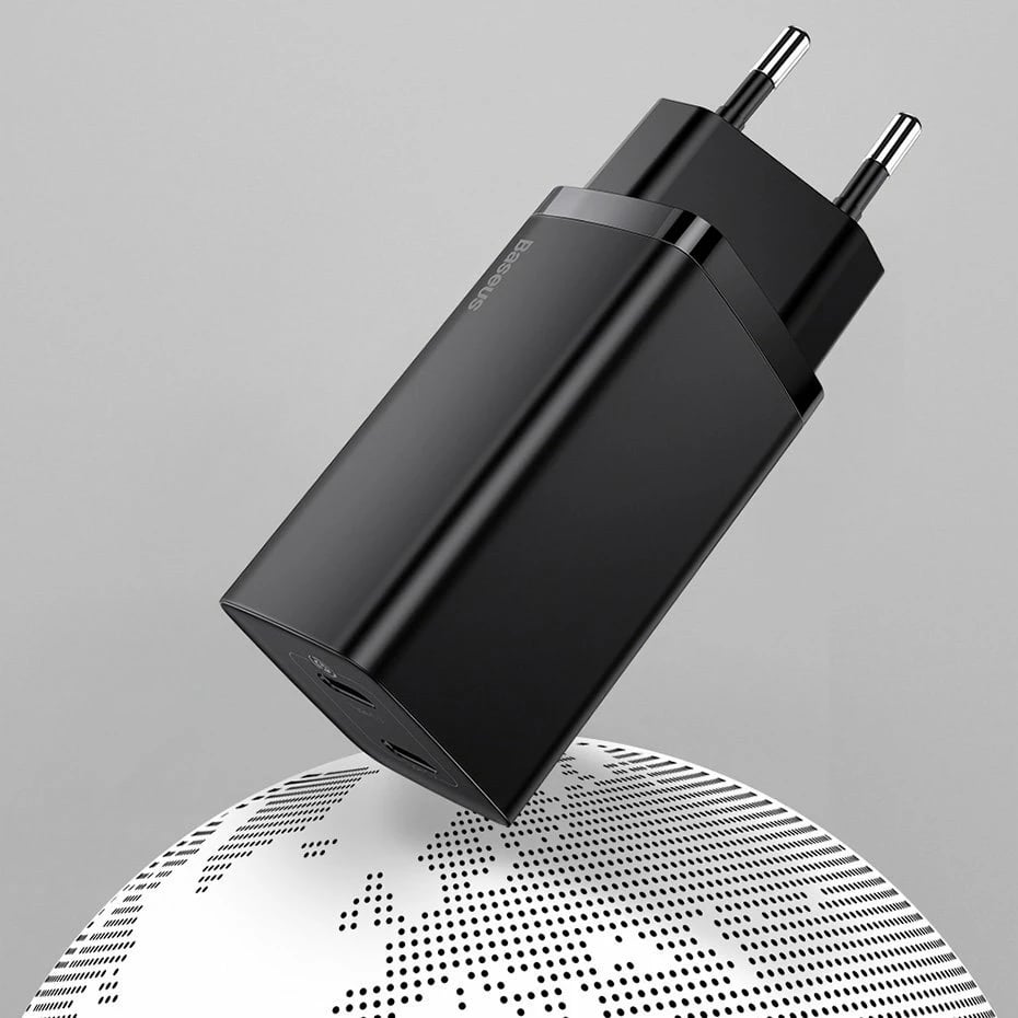 Karikues i shpejtë Baseus GaN2 Lite, 65W, USB/USB-C, i zi Karikues i shpejtë Baseus GaN2 Lite, 65W, USB/USB-C, i zi