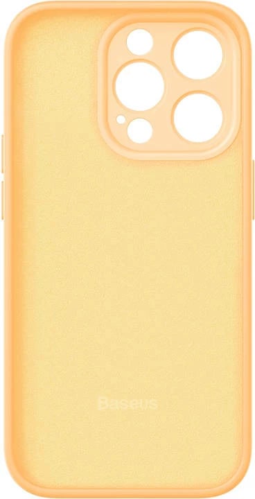 Mbështjellës Baseus Liquid Silica Gel për iPhone 14 Pro Max, ARYT020810, e verdhë, me xham të temperuar + set pastrimi