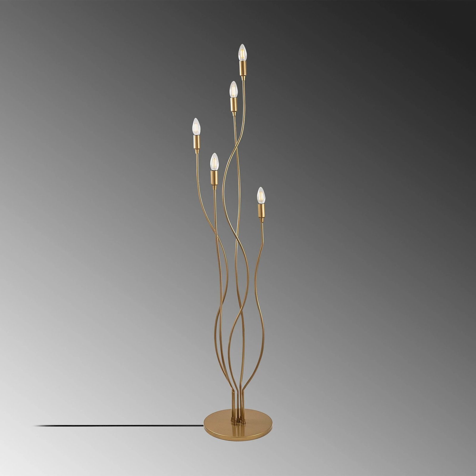 Llambë dyshemeje Opviq, Bonibon, ngjyrë ari, 35x35x155 cm