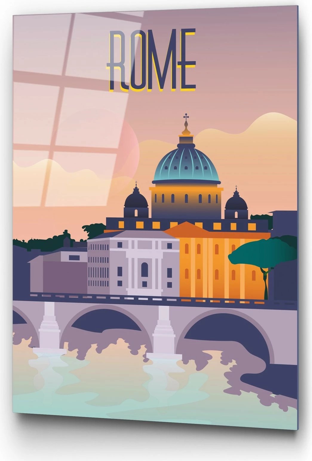 Pikturë dekorative prej xhami të temperuar, Wallity, UV-1026, 30x45cm